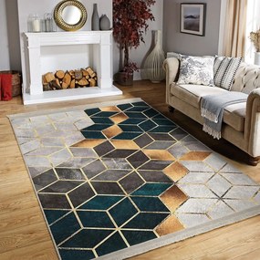 Bielo-petrolejový prateľný koberec 160x230 cm – Mila Home