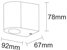 Vonkajšie nástenné svietidlo BOSTON 1xGU10/10W/230V IP44 biela