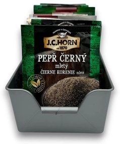 FLORENTYNA Organizér na korenie vo vrecúškach, zásobník, BEN5 - sivá, 30x14x8