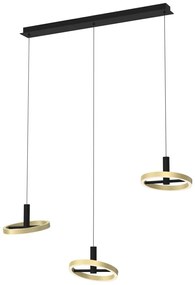 Wofi 7016-304 - LED Stmievateľný luster na lanku BREST LED/26W/230V čierna/zlatá