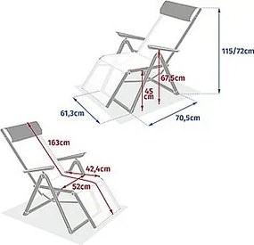 DEOKORK Hliníkové kreslo relaxačné MALTA (ivory)