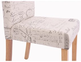 Jedálenská stolička Litta krémová látka (SET 2 ks) - Svetlo hnedá