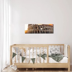 Obraz - Koloseum v Ríme (s hodinami) (90x30 cm)