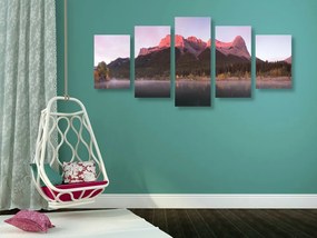 5-dielny obraz západ slnka nad Dolomitmi - 100x50