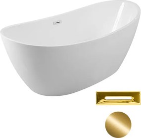 Besco Akrylátová voľne stojaca vaňa Ayla 170x80 BESCO-Typ výpuste: Click-Clack s prepadom, grafit, BESCO-Rozmery: 170x80, BESCO-Farba: Biela