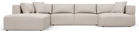 Béžová rohová pohovka do "U", ľavý roh Esther - Milo Casa
