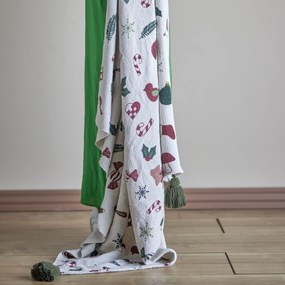 Bloomingville přehoz na postel Vianočný prehoz Yule z recyklovanej bavlny 160 x 130 cm