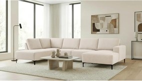 Béžová ženilková rohová pohovka (ľavý roh/do tvaru "U") Fabian – Scandic