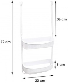 Erga Wiki, kúpeľňový kôš, závesný organizér 30x72 cm s prísavkami, biela, ERG-YKA-CH.WIKI-WHT