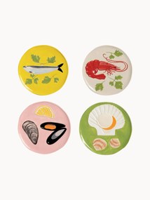 Ručne maľované dezertné taniere z dolomitu De La Mer, 4 ks