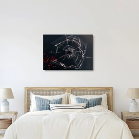 Abstraktný sklenený obraz - rozbité sklo (70x50 cm)