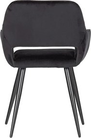 Čierne čalúnené jedálenské kreslá v súprave s podrúčkami 2 ks Jelle – WOOOD