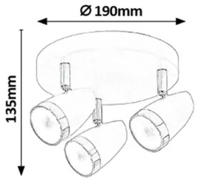 Rabalux 6514 - LED Bodové svietidlo KAREN 3xLED/4W/230V