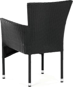 Autronic BONTEC Záhradná stolička, kov, polyratan, čierna, AZC-S2117 BK Farba: Čierna