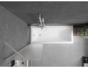 Mexen Next, vaňová zástena 1-krídlová 50 x 150 cm, fixné krídlo, 6 mm námraza sklo, biely profil, 895-050-000-00-30-20