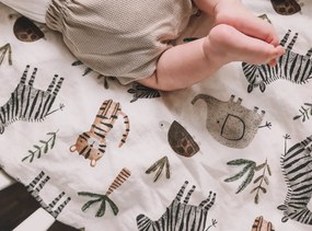 Krepové obliečky do postieľky Renforcé JUNGARI krémové Rozmer obliečky: 45 x 65 cm | 90 x 140 cm