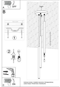 Sollux Lighting Závesné svietidlo Pastelo, 3x oranžové kovové tienidlo, o