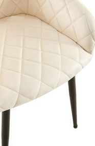 Jedálenská stolička Monett - zamat, B čierny rám - Krémová