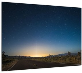 Obraz - Nočné nebo nad cestou (70x50 cm)