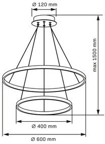LED Luster na lanku LEA LED/35W/230V 4000K pr. 60 cm chróm