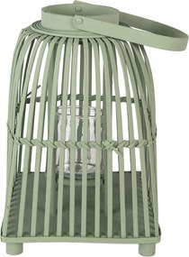 Zelený ratanový lampáš Simmy L - 24*24*36 cm
