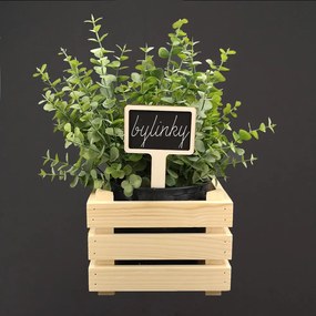 AMADEA Drevený zápich - ceduľka na bylinky, výška 15 cm, český výrobok