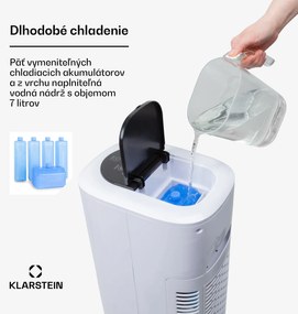Klarstein Polar Tower Smart, ochladzovač vzduchu, ventilátor, 85 W, 7 l, diaľkový ovládač, 5 x chladiaci box