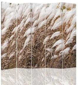 Ozdobný paraván Meadow Beige - 180x170 cm, päťdielny, obojstranný paraván 360°