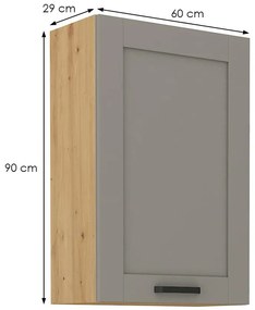 Kuchynská skrinka Luna claygrey/artisan 60G-90 1F
