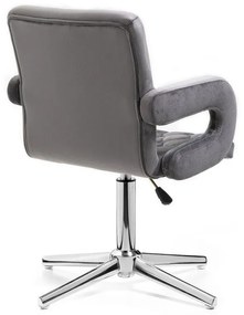 LuxuryForm DESIGN Stolička BOSTON VELUR na striebornom kríži - šedá