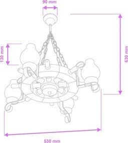 Brilagi - Luster na reťazi TIMONA 4xE14/40W/230V priemer 50 cm buk/orech