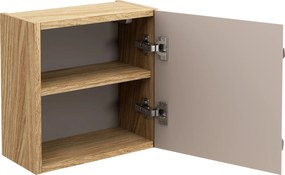 Comad Kúpeľňová skrinka závesná horná Qubik Luxor Beige 35 béžová/dub olejovaný