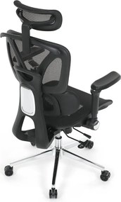 Kancelárska ergonomická stolička PORTE II — sieťovina, čierna