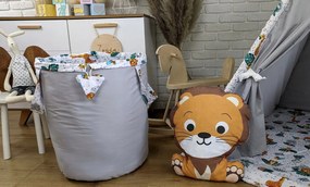 Detský kôš na hračky ANIMALS - JUNGLE - šedý