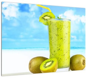 Sklenený obraz - kiwi smoothie (70x50 cm)