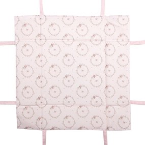 Ružový bavlnený košík na pečivo so zajačikom Floral Easter Bunny - 35*35*8 cm