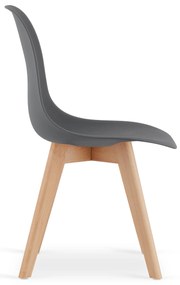 Tmavosivá stolička KITO s bukovými nohami