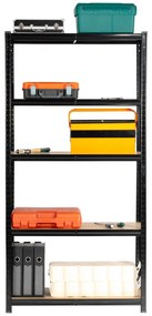 Sada 2 ks kovových regálů REGMET 90x40x180 cm černá