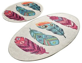 Kúpeľňové predložky v súprave 2 ks 60x100 cm Feather – Foutastic