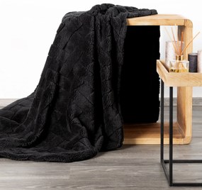 DEKA Z MIKROFLANELU CARO 170X210 CM ČIERNA