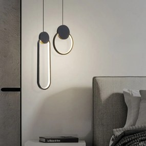 Toolight - LED závesné stropné kruhové svietidlo APP852-CP, čierna, OSW-07021