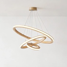 Brilagi - LED závesný drevený luster UMEA WOOD na lane LED/45W/230V, priemer 60 cm