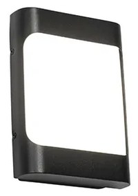 Dizajnové vonkajšie nástenné svietidlo čierne vrátane LED IP44 so senzorom svetlo-tma - Khuvan