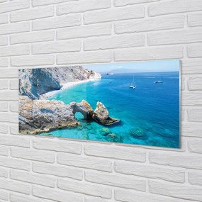 Obraz na akrylátovom skle Grécko beach brehu mora 120x60 cm