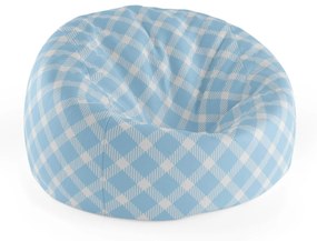 Sablio Sedací vak Cocoon Modrobílé čtverce - 75 x 45 x 35 cm