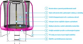 Marimex | Trampolína Marimex Standard 183 cm ružová + vnútorná ochranná sieť + rebrík ZADARMO | 19000109