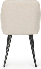 Sada šiestich jedálenských stoličiek LUXANO Lumos zamatové, béžové / čierne nohy (6 ks)
