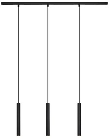 Moderný koľajnicový systém s 3 čiernymi závesnými svetlami 1-fázový - Slimline Keno