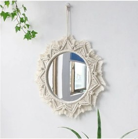 Tutumi REA, nástenné zrkadlo Boho 50cm(zrkadlo 34cm), 322049, HOM-03005