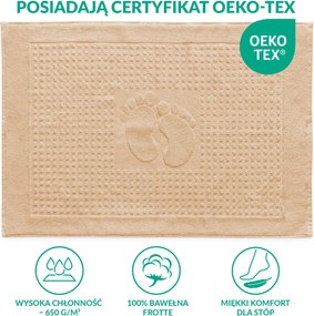 PODLOŽKA DO KÚPEĽNE HOTEL FEET BÉŽOVÁ 50X70 CM
